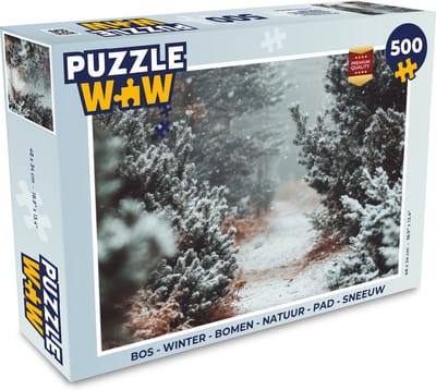 Puzzel Bos - Winter - Bomen - Natuur - Pad - Sneeuw - Legpuzzel - Puzzel 500 stukjes
