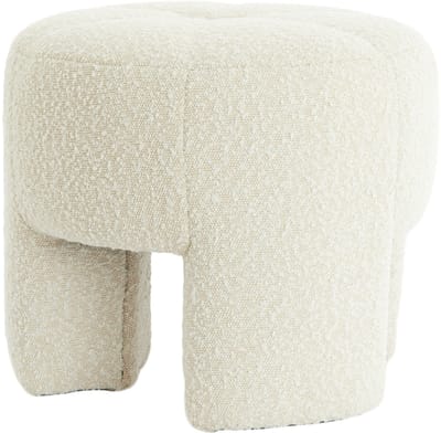 Light & Living poef BATOEMI in bouclé crème met ronde vorm – Ø51x45 cm