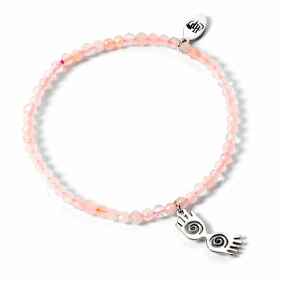 The Carat Shop - Harry Potter - Halfedelstenen Armband met Zilveren Luna Bril Bedel