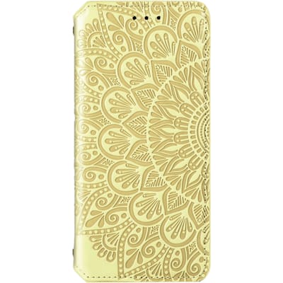 Mocaa Samsung Galaxy S21 Magnetic Mandala Wallet Geel