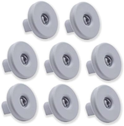 Set van 8 wieltjes geschikt voor de onderste korf van een vaatwasser. Compatibel met Zanussi - Rex - Electrolux - AEG en andere modellen.