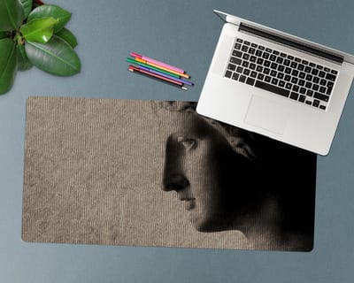Coloray Bureau Onderlegger - Nieuw Rome Bureau Pad - 90 cm x 45 cm - Grijs Bureau Onderlegger - Bureau Mat - Bureaumat - Onderlegger Bureau - Bureau Onderlegger Groot