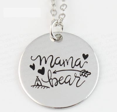 Moeder ketting | Mama bear | zilverkleurig
