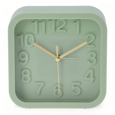 Allecto - Analoge kwartswekker - Retro tafelklok - Compact en stijlvol - Lichtgroen - Betrouwbare wekker - Geschikt voor slaapkamer en kantoor