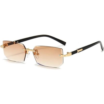 Randloze zonnebril Rechthoek Mode Populaire Dames Shades Zonnebril Vrouwelijke Zomer Outdoor Brillen