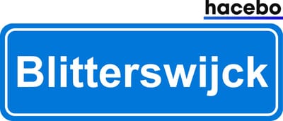 Hacebo - Plaatsnaam Sticker - 29x10 CM - Blitterswijck sticker - Verkeersborden sticker - grappige cadeaus - Blitterswijck