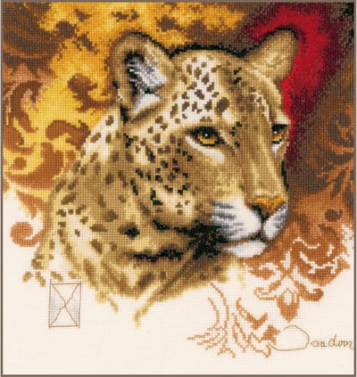 Lanarte Borduurpakket - Borduurset - Borduurpakket volwassenen - Telpakket kit - 26 x 28cm - Luipaard - PN-0021225