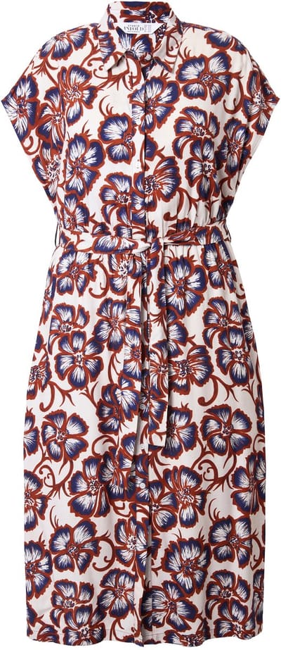 Studio Untold - Dames - Maxi-jurk oversized bloemenprint - Grijsbeige - Maat 50+