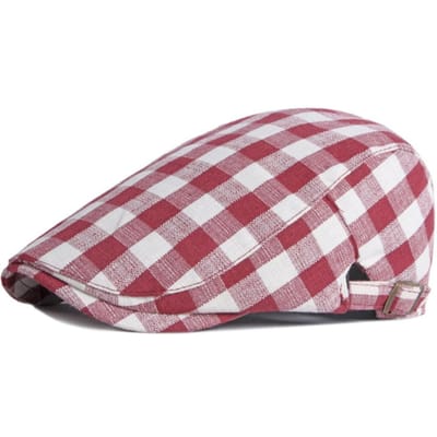 HT3664 Baret voor Mannen Vrouwen Lente Zomer Zon Hoed Kunstenaar Schilder Geruite Baret Hoed Mannelijk Vrouwelijk Ivy Platte Pet Verstelbare Baret Petten 55-60cm Adjustable gray
