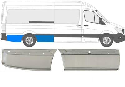 Reparatiepaneel achterspatbord voor Volkswagen Crafter 2005-2017 / Rechts / Set