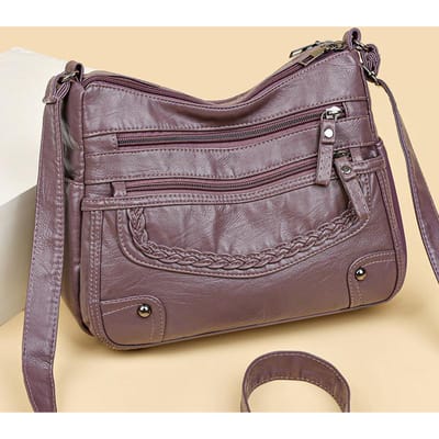 Damestas met meerdere vakken voor vrouwen van middelbare en oudere leeftijd Zachte leren tas Nieuwe schoudertas Crossbodytas Damesrugzak Tas voor moeders van middelbare leeftijd gray