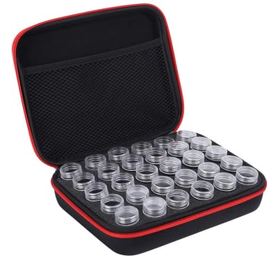 Opbergdoos, diamantschilderij-bewaardoos met 30 schokbestendige sleuven, gereedschap-organizer, diamantkunst-opbergdoos, sieradenkralen-opbergdoos voor doe-het-zelf handwerk (rood)