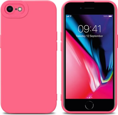 Cadorabo Hoesje geschikt voor Apple iPhone 7 / 7S / 8 / SE 2020 in FLUID ROOD - Beschermhoes gemaakt van flexibel TPU silicone Cover Fluid Case