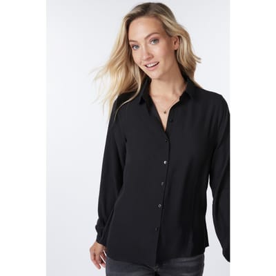 EsQualo Blouse Basic Structured Fabric Black Größe: 36 | Longsleeves Outlet | Damen | Schwarz