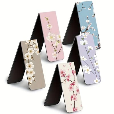 Viwado® Magnetische Bloemen Boekenleggers - Set van 5 - Stijlvol