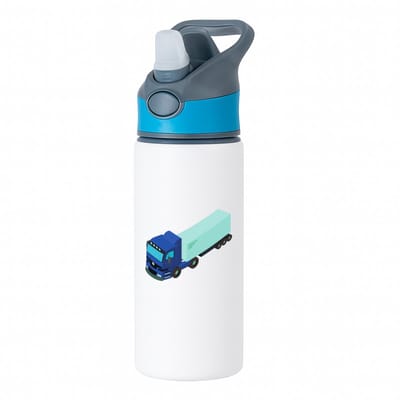 Hacebo® - Vrachtwagen waterfles met rietje blauw - Vrachtwagen chauffeur - Chauffeurs - Truck - trailer - water fles - 650ML
