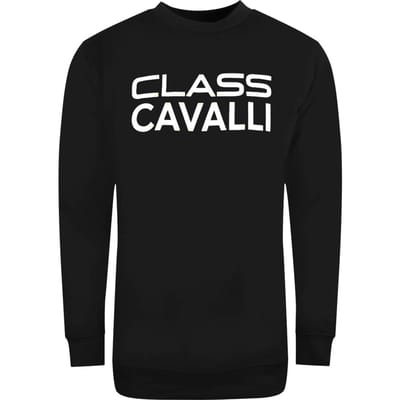 Cavalli Class zwart sweatshirt met vastgeschroefd logo