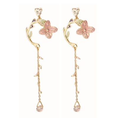 Oorbellen- laura- goudkleurig- roze- pastel- Charme Bijoux
