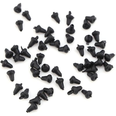 50 stuks Duurzaam Plastic Karpervissen Tackle Aas Stop Drijvende Lokaas Houder Stopper (zwart)