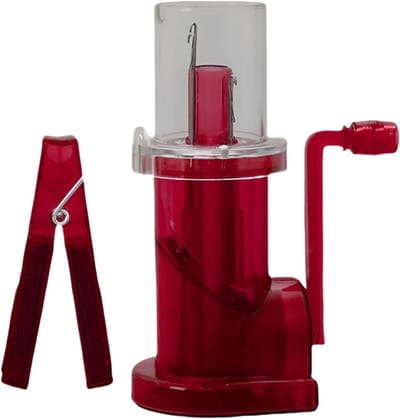 Breimachine met zwengel - Handbreier spoeler - Hobby projecten maken - Snel garen verwerken - 13.8 cm lengte - Rood