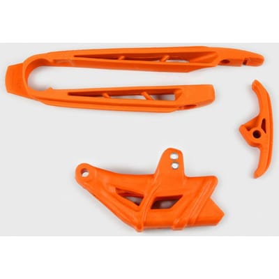 Kit Guide-Chaîne UFO Petit et Grand Avec Guide Ktm Sx/Exc 125-450 '07-'10 Orange Off-Road
