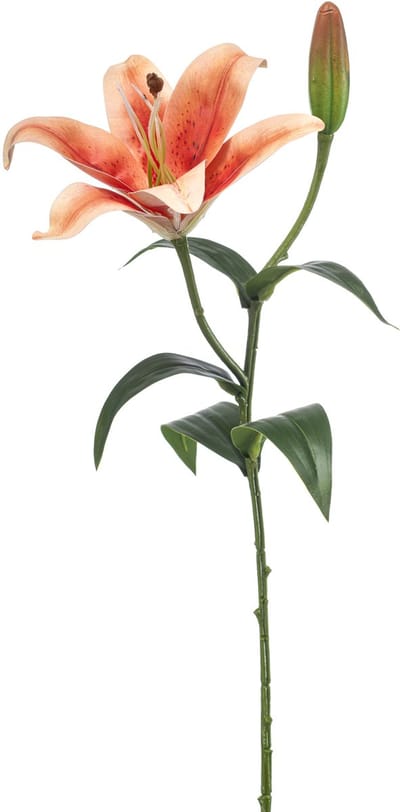 Emerald - Kunstbloem Lelie oranje 56cm - Kunstplant voor binnen