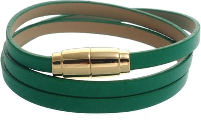 Behave - Groene armband imitatieleer - Goudkleur sluiting - Dagelijks stijlvol