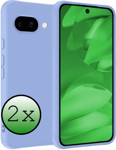 Hoesje 2 Stuks - Geschikt voor Google Pixel 9a - Sterk & Shockproof - Case Siliconen - Back Cover - Telefoon Hoes - Lichtblauw