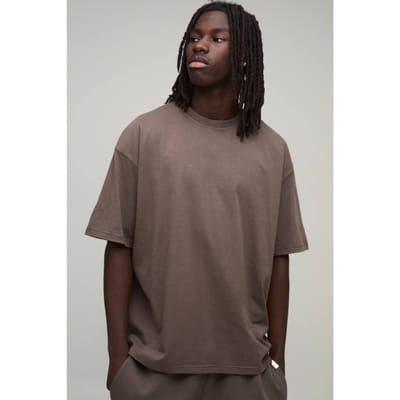 Essentieel Gewassen Oversized Heavyweight T-shirt | Chocolate | Size 2XL
