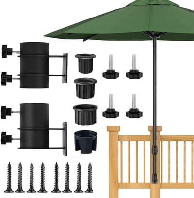 Robuuste Parasolhouder met Plastic Bescherming voor Buiten, Balkon en Tuin - Geschikt voor 50 mm Parasolstangen, Zwart