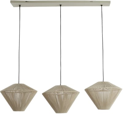 Light & Living Hanglamp Felida 3-lamps - Crème - Japandi