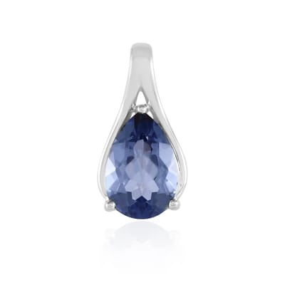 Cavill - Blauwe Kwarts Hanger in 925 Sterling Zilver met Platina Plating - 2,7 Karaat Peervormige Edelsteen - Elegant en Tijdloos Sieraad