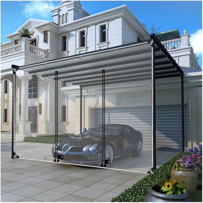 Transparante Zeildoek Gordijnen - Gazebo Zijpanelen PVC - Buitenruimte Afschermen - Met Ritsen En Oogjes - 3x2.8m - Helder