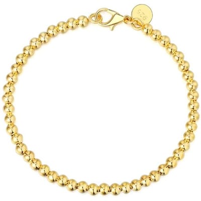 100% 925 massief echt sterling zilver mode 4mm kralen ketting armband voor vrouwen 20cm voor tienermeisjes dame cadeau vrouwen fijne sieraden goud