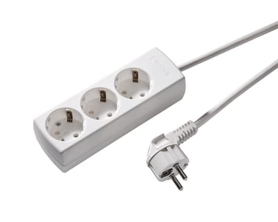 Martin Kaiser 3-Weg 45 graden contactdoos met 5M kabel Arctic White (Europese Stekkerdoos) - 1047ZL5-15W/KWS