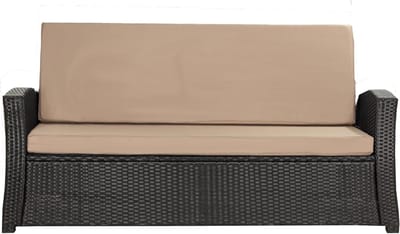 Bankkussen Polyrotan - Zitkussen Tuinbank - Comfortabel Zitten - Waterbestendig - 170x60x50 cm - Beige