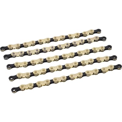 XLC Fietsketting CC-C08 – 10 speed derailleurketting – 114 Schakels – 1.2” x 11/128” – Penlengte: 5.9mm – Goud/Zwart