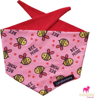 LanaBandana Dogwear | Valentijn | Hondenbandana | Knoopbandana | Will You Bee Mine maat S