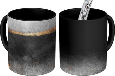 Magische Mok - Foto op Warmte Mokken - Koffiemok - Goud - Abstract - Luxe - Magic Mok - Beker - 350 ML - Theemok