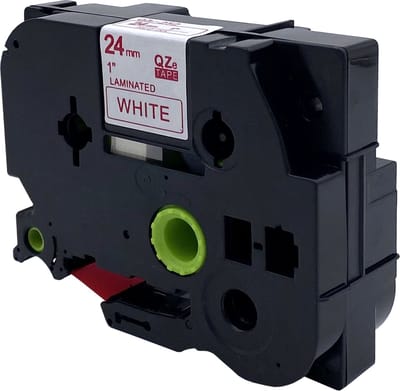 DULA Brother Compatible label tape- Tze-252 - 1 cassette - Brother P-Touch - Rood op wit - 24mm x 8m