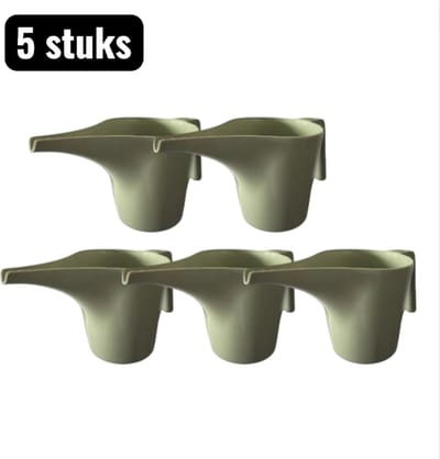 5 stuks - Gieters - Lange Tuit Gieter - 1L Kunststof Waterkannetje voor Planten Binnen & Buiten - Precisie Watergeven aan Hangplanten en Zaailingen - Ook voor Keuken Gebruik - Groen