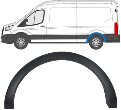Zijlijst sierlijst achterspatbord voor Ford Transit 2014- / Links