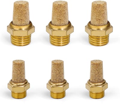 Pneumatische demper voor luchtstroom met snelheidsregeling, geschikt voor 1/8 en 1/4 inch aansluitingen, set van 4