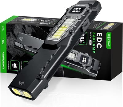 Kochar EDC Zaklamp LED Oplaadbaar - 1000 Lumen - IPX5 Waterdicht - Zaklamp op batterijen - Militaire zaklamp - UV zaklamp - Tactische zaklamp