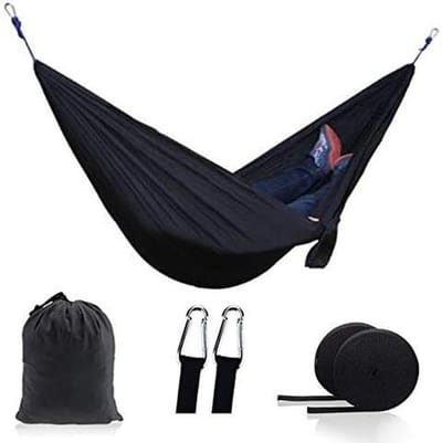 Hangmat 2 Persoon - Parachute Hangmat - Kamperen Reizen - Ultralicht Compact - 200kg Max - Geel