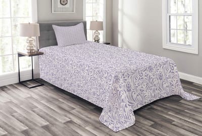 ABAKUHAUS Bloemen Sprei – 170x220 cm – Kussenhoes – Licht mauve/lavendel