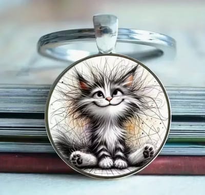 Schattige sleutelhanger katje "Fluffie"