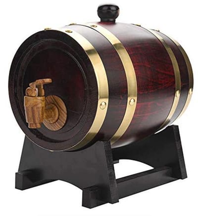 Eiken Wijnvat 5L - Vintage Houten Wijndispenser voor Thuis en Feestelijke Gelegenheden