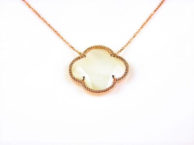 model Fiori kleine klaver ketting in zilver roze verguld parelmoer klaver