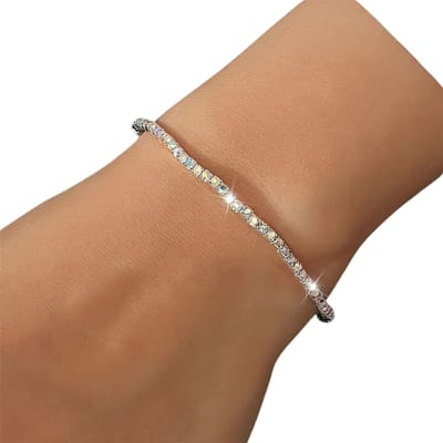 Livano Armband - Staal - Nep Zilver - Dames - Zilver/Wit